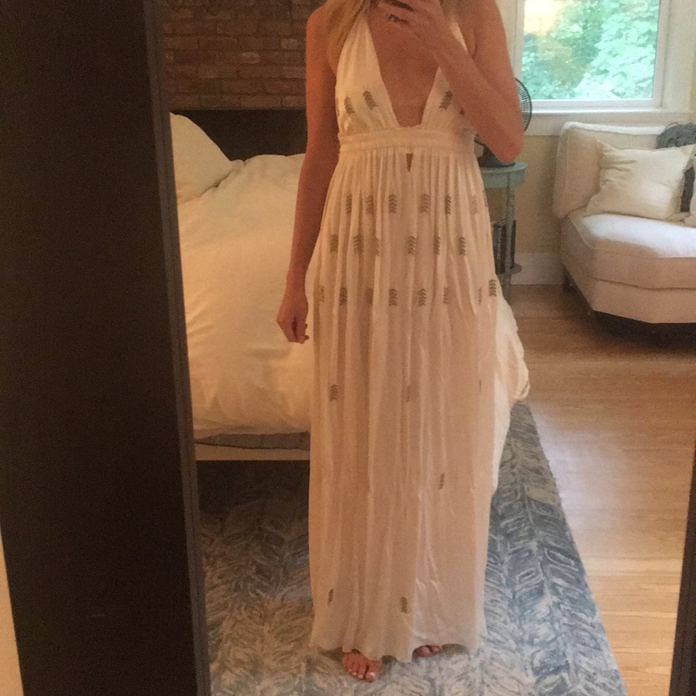 Love shack fancy “love dress” with Aztec beading.